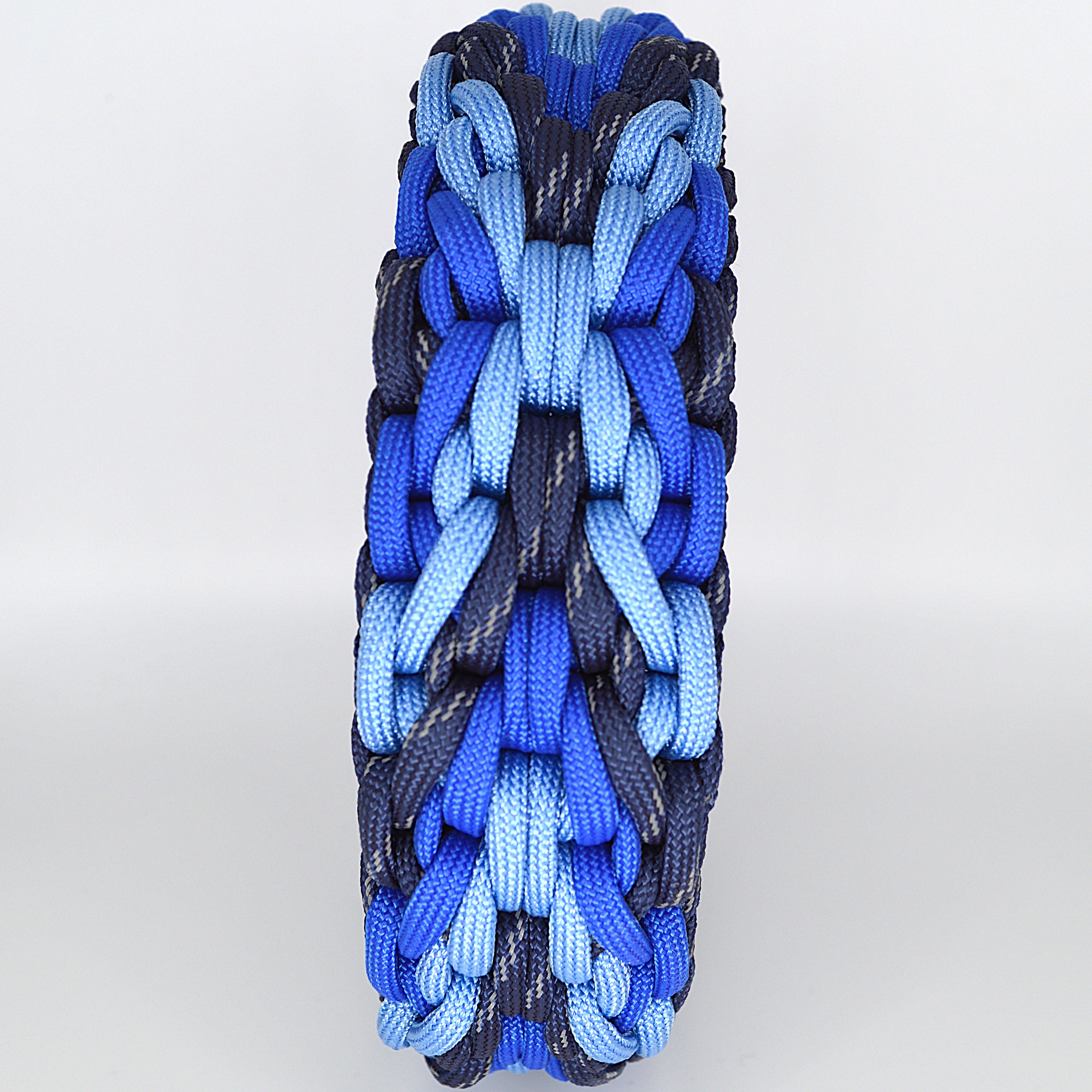 Handgemachtes Paracord Hundehalsband Confusion reversed blaue Farbvariante